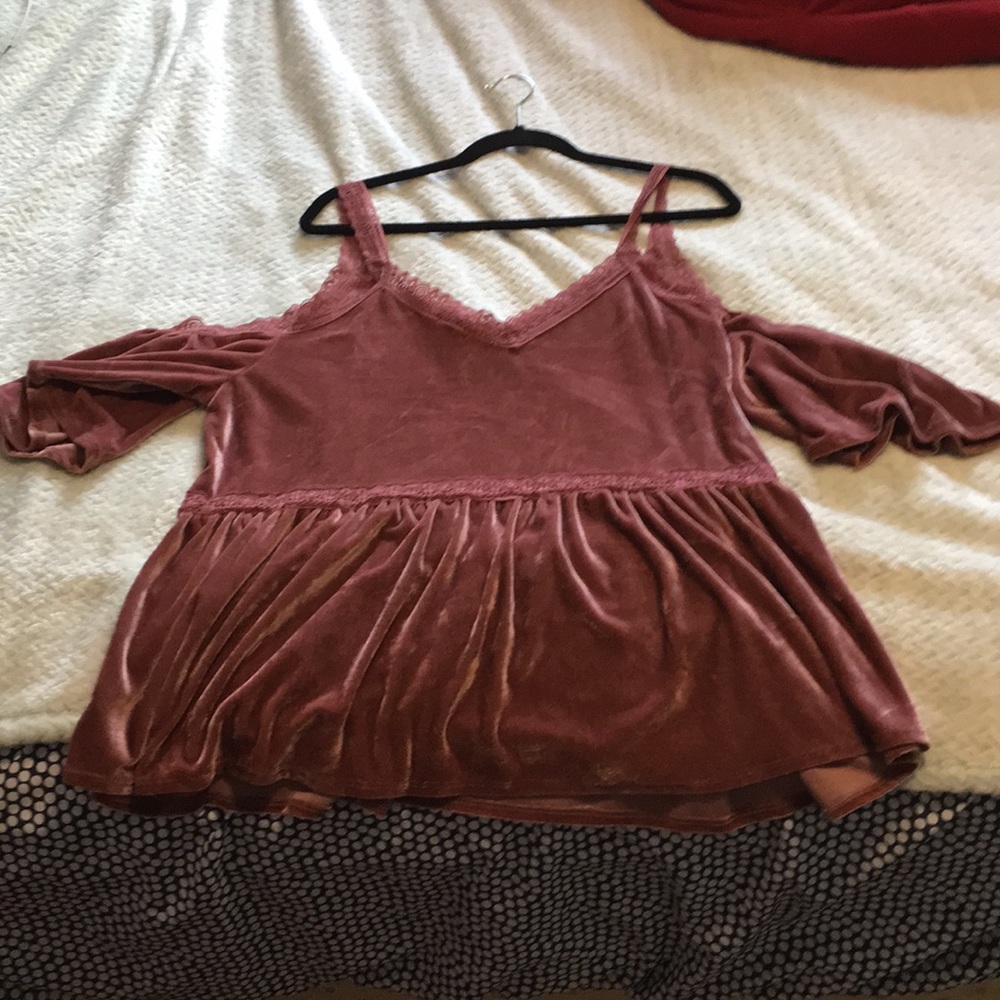 Pink velvet top